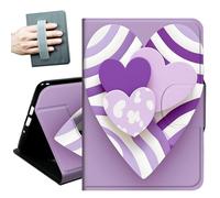 Case for 2026/2024 Release Samsung Galaxy Tab A11/A9 8.7 Inch,with Hand Straps and Auto Wake/Sleep PU Leather Slim Multiple Angles Stand Smart Cover for Galaxy Tab A11/A9,Pink Love Hearts