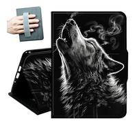 Case for 2026/2024 Release Samsung Galaxy Tab A11/A9 8.7 Inch,with Hand Straps and Auto Wake/Sleep PU Leather Slim Multiple Angles Stand Smart Cover for Galaxy Tab A11/A9,Wolf Howl