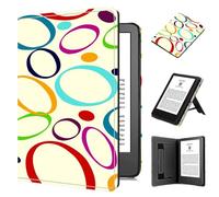 Case for 6" 2024/2022 Device, TOKILO Lightweight Premium PU Leather Sleeve Case for 6" (11th Generation, 2024/2022 Release) with Auto Sleep Wake/Hand Strap/Foldable Stand, Colorful Circle