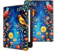 Case for 6.8 inch Kindle Paperwhite 11th Generation 2021/Kindle Paperwhite Signature Edition Lightweight Protective PU Leather Smart Stand Cover with Auto Wake Sleep - Watercolor Flowers and Birds