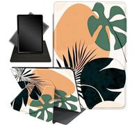 Case for 6.8" Kindle Paperwhite 11th Gen 2021,360 Degree Rotating Stand Smart Protective Cover Case for Kindle Paperwhite 2021 E-Reader,Tropical Green Leaves
