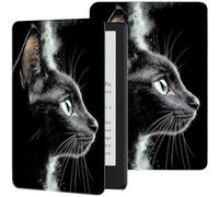 Case for 6.8" Kindle Paperwhite (11th Generation-2021) and Kindle Paperwhite Signature Edition Slim PU Leather Smart Cover with Auto Wake/Sleep for Kindle Paperwhite 2021 E-Reader,C Black Cat