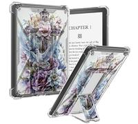 Case for 6.8'' Kindle Paperwhite (11th Generation-2021) Clear Case with Kickstand & Pencil Holder,Shockproof Back Cover Protective Silicone Case for Kids Women,Pigeon Cross