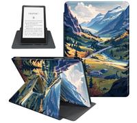 Case for 6.8" Kindle Paperwhite (11th Generation-2021) & Kindle Paperwhite Signature Edition, 360 Degree Rotating Folio Stand Smart Cover Auto Sleep/Wake, Swiss Alps