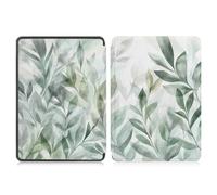 Case for 6.8” Kindle Paperwhite 11th Generation 2021- Premium Lightweight PU Leather Cover with Auto Wake/Sleep for Kindle Paperwhite 2021 E-reader, Green Leaves