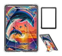 Case for 6" All New Kindle 10th Generation 2019 Release,Clear TPU Shockproof Stand Bumper Back Cover Transparent Case for Kindle 10th Gen 2019,Dolphins in The Sunset