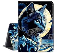 Case for 6" All New Kindle 10th Generation 2019 Release,Slim Soft Shockproof TPU Silicone Protective Back Shell Case for Kindle 10th Gen 2019,Black Cats and Moon