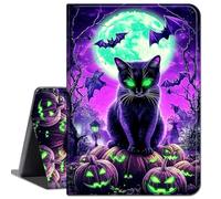 Case for 6" All New Kindle 10th Generation 2019 Release,Slim Soft Shockproof TPU Silicone Protective Back Shell Case for Kindle 10th Gen 2019,Purple Eyes Black Cat