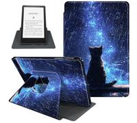 Case for 6" All-New Kindle (11th Generation-2022 Release), 360 Degree Rotating Folio Stand Smart Cover for Kindle 2022 11th Gen e-Reader, Auto Sleep/Wake, Lonely Cat