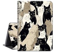 Case for 6" Amazon Kindle 10th Gen 2019 Released,Slim Lightweight Smart Shell Stand Cover with Auto Wake/Sleep for Kindle 10th Gen 2019,Black and White Cats