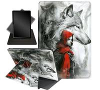 Case for 6" Amazon Kindle 10th Generation (2019 Released),Mxfdegf 360 Degree Swiveling Stand Protective Cover with Auto Sleep/Wake,for 6" Kindle 10th Gen 2019,Animal Wolf