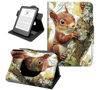 Case for 6" Amazon Kindle Paperwhite 10th Generation (2018 Release), 360 Degree Rotating Stand Cover with Hand Strap, Auto Sleep/Wake,Cute Little Squirrel