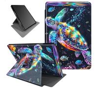 Case for 6 inch All New Kindle 10th Generation 2019 Release 360 Rotating Degree Stand Lightweight Protective Smart Cover with Auto Wake/Sleep - Colorful Sea Turtle