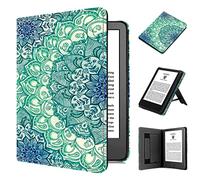 Case for 6 inch eReader (11th Gen, 2024/2022 Released), TOKILO Lightweight PU Leather Case Auto Sleep/Wake Hand Strap Foldable Stand, Un Compatible with LG/Sony 6inch e-Reader, Emerald Illusion