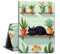 Case for 6 Inch Kindle 2024 and 2022 (11th Generation), Slim Soft Shockproof TPU Silicone Protective Back Shell Case for Kindle RS23CV / C2V2L3 E-Reader,Black Cat and Sunflower