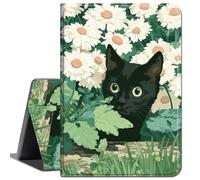 Case for 6 Inch Kindle 2024 and 2022 (11th Generation), Slim Soft Shockproof TPU Silicone Protective Back Shell Case for Kindle RS23CV / C2V2L3 E-Reader,Black Cat Flower
