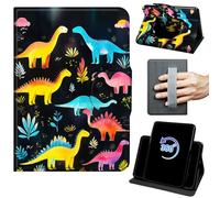 Case for 6" Kindle 10th Generation 2019 Release 360 Rotating Degree Stand Auto Wake/Sleep Protective Cover with Hand Strap & Magnetic Clasp - Little Dinosaur Tree