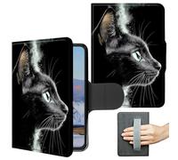 Case for 6" Kindle (10th Generation-2019 Release) Slim Lightweight PU Leather 360 Degree Rotating Stand Shell Cover with Hand Strap Auto Wake/Sleep Magnetic Clasp, C Black Cat