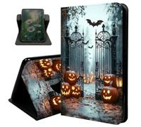 Case for 6" Kindle 10th Generation 2019 Release,with Auto Sleep/Wake 360 Degree Rotating Swivel Adjustable Stand Cover for Kindle 10th Gen 2019,Pumpkins and Bats