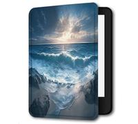Case for 6" Kindle 11th Generation 2024 and 2022, Premium PU Leather Smart Cover with Auto Sleep/Wake for Kindle,Sky Ocean