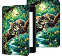 Case for 6" Kindle(2019 Release, Model: J9G29R 10th Generation, Slim Lightweight Durable Cover for Amazon Kindle 10th, Shockproof PU Leather Case with Stand & Auto Sleep/Wake, Moon Cat
