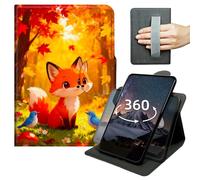 Case for 6" Kindle Paperwhite 10th Generation 2018 Release 360 Degree Rotating PU Leather Tablet Cover with Hand Strap,Auto Wake/Sleep & Magnetic Clasp - Fox and Birds