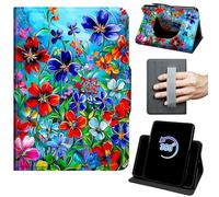 Case for 6" Kindle Paperwhite 10th Generation 2018 Release 360 Rotating Degree Stand Auto Wake/Sleep Protective Cover with Hand Strap & Magnetic Clasp - Colorful Watercolor Flowers