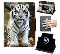 Case for 6" Kindle Paperwhite 10th Generation 2018 Release 360 Rotating Degree Stand Auto Wake/Sleep Protective Cover with Hand Strap & Magnetic Clasp - Forest Cute Tiger