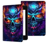 Case for 6" Kindle Paperwhite (10th Generation,2018 Release),PU Leather Kindle Paperwhite 2018 Case, Adjustable Stand with Auto Sleep/Wake Kindle Paperwhite 10th Generation Case, Evil Skull