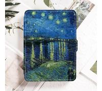 Case for 6" Kindle Paperwhite 2012-2017 (5th/6th/7th Gen, Model: EY21/DP75SDI), Personalized PU Leather Protective Cover Van Gogh Rhone River Art Painting