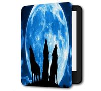 Case for 6" Kindle Paperwhite 5th/6th/7th Generation 2012/2013/2015,Lightweight PU Cover Fit Old Generation Kindle Paperwhite 5 6 7 Gen,Full Moon Lone Wolf