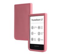 Case for 6" Pocketbook Color, Slim Liquid Silicone, 3-Layer Full Covered Soft Gel Rubber, Non-Slip Grip Shockproof Protective Cover for Pocketbook Color 6 inch, Pink