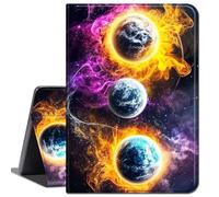 Case for 7" All-New Kindle Paperwhite (12th Generation, 2024) and Kindle Colorsoft Signature Edition,Slim Soft Shockproof TPU Silicone Protective Back Shell Case,Purple Flame Planet