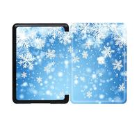 Case for 7'' All-New Kindle Paperwhite 12th Generation and Kindle Colorsoft Signature Edition 2024 Release - Lightweight PU Leather Print Case Smart Cover Auto Wake/Sleep, Falling Snowflakes