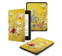Case for 7“ Kindle Oasis (9th and 10th Generation ONLY, 2017 and 2019 Release), Lightweight Shell Cover with Auto Wake/Sleep,Musical Note Butterfly