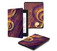 Case for 7“ Kindle Oasis (9th and 10th Generation ONLY, 2017 and 2019 Release), Lightweight Shell Cover with Auto Wake/Sleep,Musical Note Wood Grain