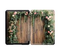 Case for 7" Kindle Paperwhite 12th Generation 2024 and Kindle Colorsoft Signature Edition, Hard Shell Protective Cover for 2024 Kindle Paperwhite 12th - Wooden Wall With Flower Arch