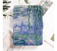 Case for 7" Kindle Paperwhite 12th Generation 2024 & Kindle Colorsoft Signature Edition 2024, Lightweight PU Leather Case Protective Shell with Auto Wake/Sleep -Wicker Water Lilies By The River