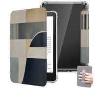 Case for 7"Kindle Paperwhite 12th Generation 2024 & Kindle Colorsoft Signature Edition 2024, Lightweight Clear Back Protective Shell with Hand Strap & Auto Wake/Sleep - Minimalist Geometry