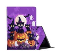 Case for 7" Kindle Paperwhite 12th Generation,2024 Release & Kindle Colorsoft Signature Edition Case,Slim Adjustable Stand Protective Cover with Auto Wake/Sleep-Black Cat Pumpkin Halloween
