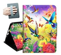Case for 9.7 inch ipad 4/3 /2 Generation case Model A1458 A1430 A 1416,with Hand Straps and Auto Wake/Sleep Leather Slim Multiple Angles Stand Smart Cover,Colorful Nature Bird