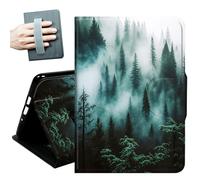 Case for 9.7 inch ipad 4/3 /2 Generation case Model A1458 A1430 A 1416,with Hand Straps and Auto Wake/Sleep Leather Slim Multiple Angles Stand Smart Cover,Nature Mountain Forest