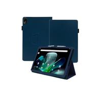 Case for Acer Iconia Tab M10 LTE 10.1 Inch 2024 Upgraded Version,WUNIAK Premium Leather Business Folio Stand Cover with Hand Strap for Tablet,Darkblue.