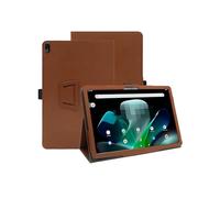 Case for Acer Iconia Tab M10 LTE 10.1 Inch 2024 Upgraded Version,WUNIAK Premium Leather Business Folio Stand Cover with Hand Strap for Tablet,Brown.