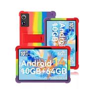 Case for Ainmel Lvea1001 10 Inch Tablet,Soft Silicone Cover,with Folding Stand,Lightweight Shockproof,Anti-Scratch,All-Around Protection,Rainbow