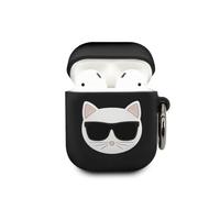 Case For AirPods 1 And 2 Karl Lagerfeld Black Silicone Cover