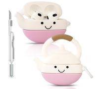 Case for AirPods 3rd Generation | for AirPods 3 | Silicone Protective Cover | Cute Cartoon Skin Design | with Cleaning Pen Kit | Various Styles Wireless Earbuds Case for Boys Girl Teen (Kettle)