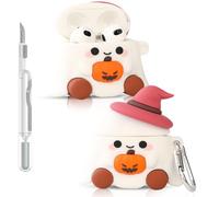 Case for AirPods 3rd Generation | for AirPods 3 | Silicone Protective Cover | Cute Cartoon Skin Design | with Cleaning Pen Kit | Various Styles Wireless Earbuds Case for Boys Girl Teen (PPGhost)