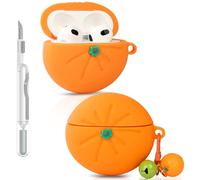 Case for AirPods 3rd Generation | for AirPods 3 | Silicone Protective Cover | Cute Cartoon Skin Design | with Cleaning Pen Kit | Various Styles Wireless Earbuds Case for Boys Girl Teen (Tangerine)