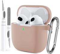 Case for Airpods 4 Gen Cases Cover for Men Women Girl, Compatible Airpods 4th Generation Cover, Soft Silicone Apple iPod 4th Gen Protective Skin with Keychain Cleaner Pen,Milk Tea